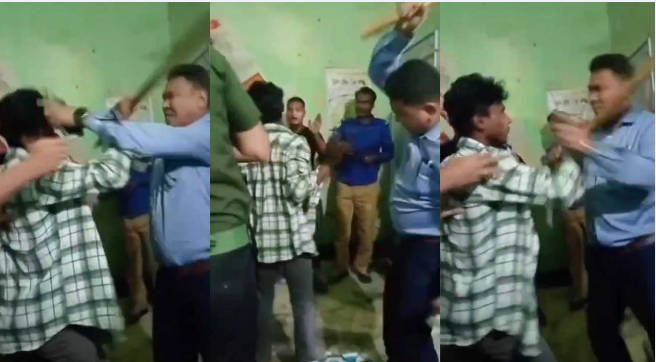 যুবককে পেটাতে পেটাতে ক্লান্ত হয়ে মাটিতে লুটিয়ে পড়লেন ইউএনও