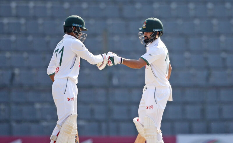 সাদমান-জয়ের জুটি বাংলাদেশের ফিফটিতে, দল ছাড়াল একশো